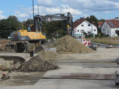Baustelle an der Kreuzung Siglfinger Straße und Rennweg