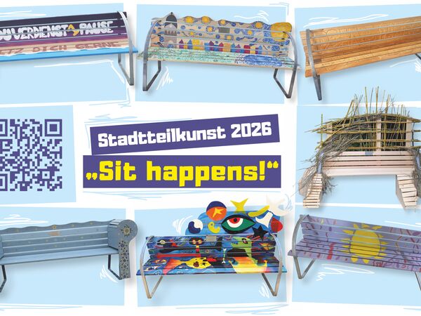 Ausstellungsplakat der Aktion Stadtteilkunst