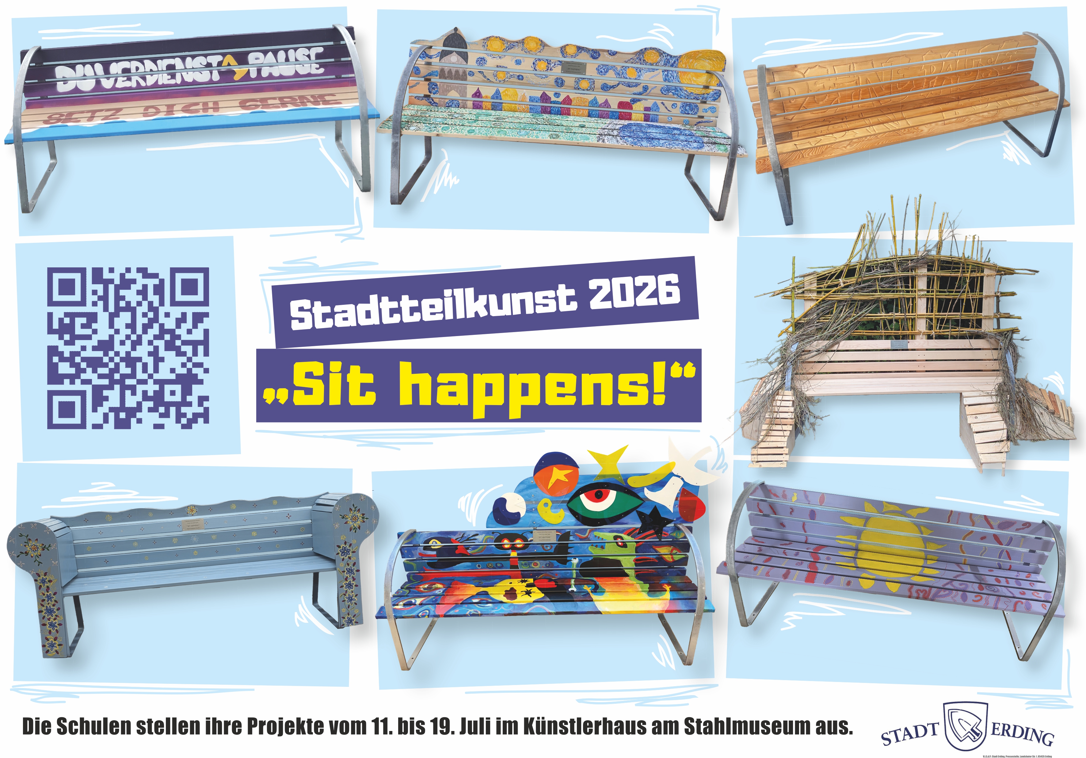 Ausstellungsplakat der Aktion Stadtteilkunst